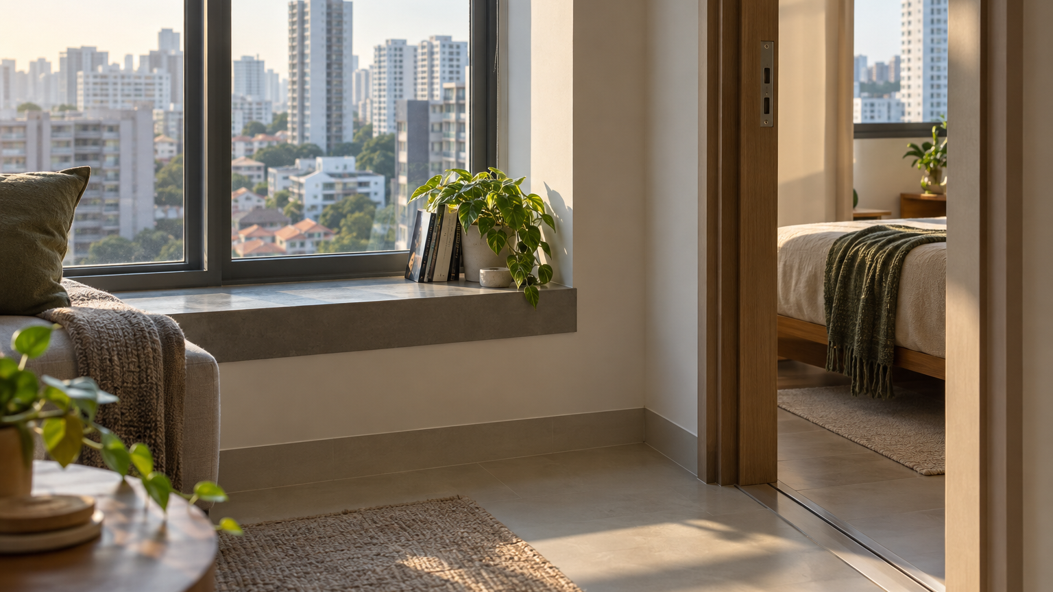 Illustrative Singapore interior scene for A High-Yield District 14 One-Bedder Still Has to Pass the Cost Test