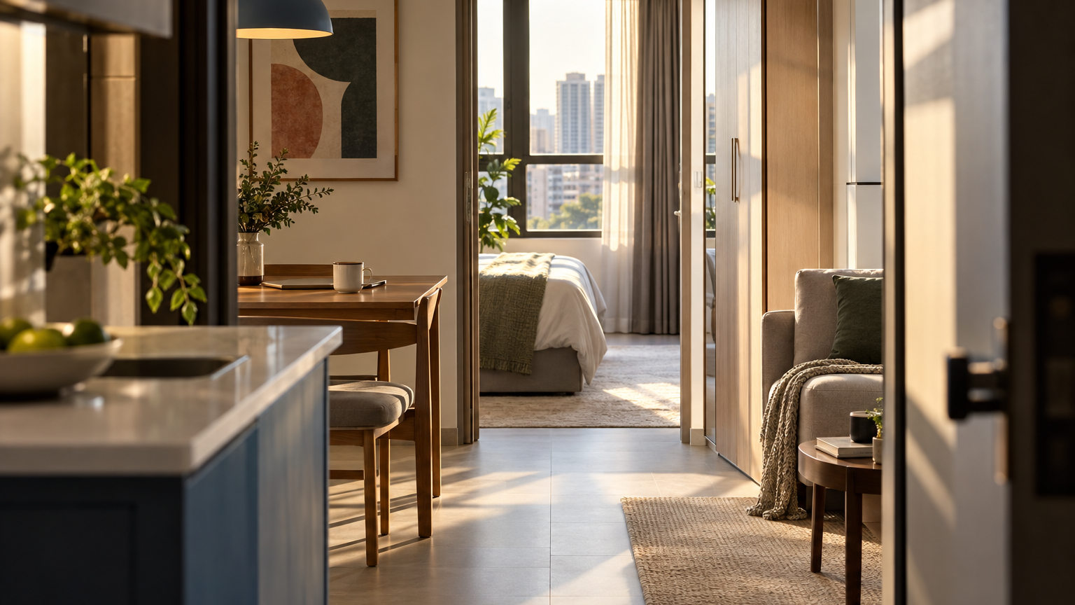 Illustrative Singapore interior scene for Resale Private Homes Recorded Higher Median Returns Than New Units